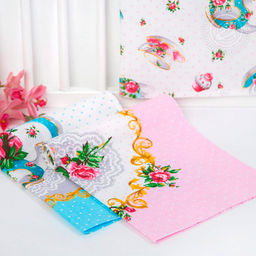 Полотенце кухонное рогожка 48х62см "Французский завтрак", 171г/м2, хлопок 100%, комплект 3шт, "Домашняя мода" (Россия)