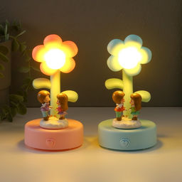 Фигурка светящаяся Малыши под цветочком, 8?8?15 см, МИКС
