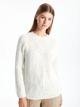 Bisiklet Yaka Desenli Kad?n Triko Kazak