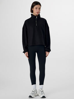 Свитшот женский черный из флиса