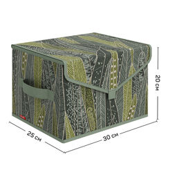 VAL GR-BOX-TS Короб стеллажный с крышкой, малый, 30*25*20 см, GREEN, шт