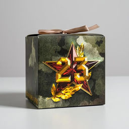 Цена за 2 шт. Коробка подарочная складная, упаковка, «23 февраля», 12×12×12 см