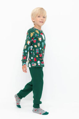 К 1552/тем.зеленый,новогоднее ассорти пижама д/дет яс - Crockid фото 6