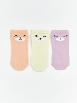 Desenli K?z ?ocuk Patik ?orap 3l?