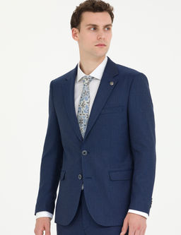 A__k Lacivert Ekstra Slim Fit Tak_m Elbise