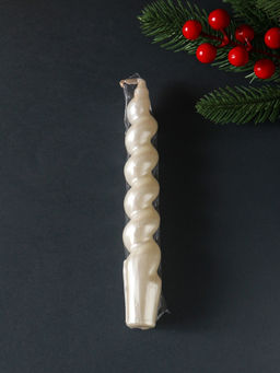 Цена за 2 шт. Свеча витая "LUXURY" 25*180 мм, лакированная, белая