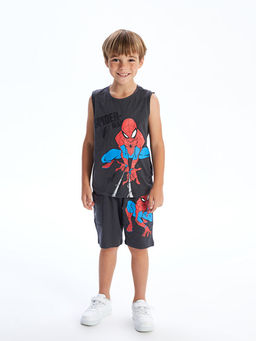 Beli Lastikli Spider-Man Bask?l? Erkek ?ocuk ?ort