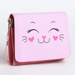 Сумка детская для девочки Кошечка, на клапане, розовая - NAZAMOK KIDS фото 2