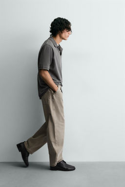 BALLOON FIT WASHED TROUSERS - Zara фото 6