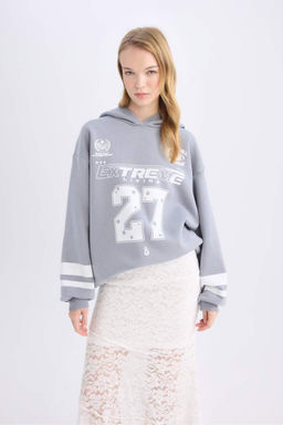 Толстовка с капюшоном и принтом Cool Oversize, широкий крой