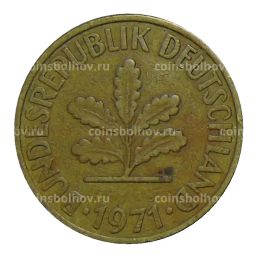 Монета 10 пфеннигов 1971 года J Германия