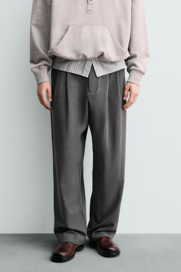 PANTAL?N WIDE FIT PLIEGUES / Gris - Zara фото 10