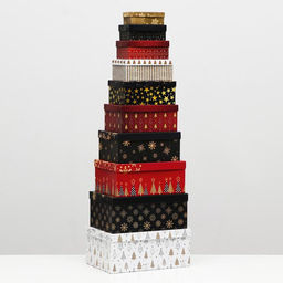 Набор коробок 10 в 1 Золотой, 30,5 х 19 х 13 - 12 х 6,5 х 4 см - UPAK LAND фото 4