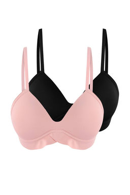 Siyah-Cok Renkli 2li Sabit Kap T-Shirt Bra Sutyen THMSS26SU00003