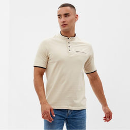 Футболка поло мужская MINAKU REGULAR FIT: бежевая, р-р 42