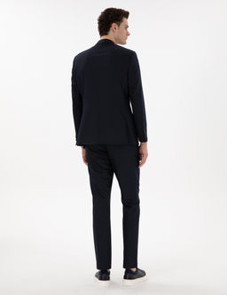 Lacivert Slim Fit Tak_m Elbise