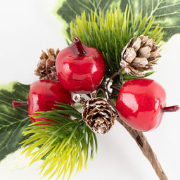 Blumentag VDD-06 Веточка декоративная с ягодами и шишками 6 х 1 шт. 16 см 01  фото 3