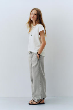 WIDE-LEG DRAWSTRING JEANS - Zara фото 6
