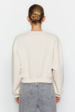 Trendyolmilla Siyah Kal?n Ici Polarl? Tas Detayl? Regular/Normal Kal?p Orme Sweatshirt TWOAW24SW00118  фото 5