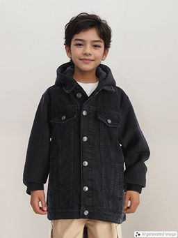 Kap??onlu Erkek ?ocuk Jean Ceket