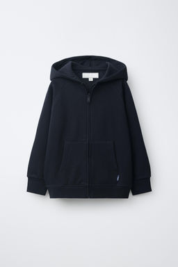 SUDADERA CREMALLERA CAPUCHA / Marino