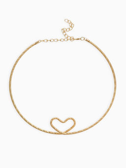 Набор 2 предмета: чокер, браслет Обруч сердце, цвет золото