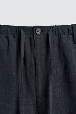 PANTAL?N RELAXED FIT 100% LINO / Marino oscuro