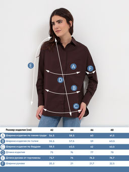 Блузка женская дл. рук. T-lab TL-BT-007 шоколад  фото 3