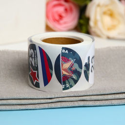 Наклейки для цветов и подарков С Днем Защитника Отечества!, 4.4?4.4 см, 252 шт.