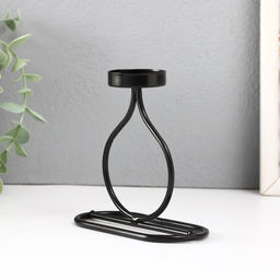 Металлический подсвечник на 1 свечу «Бутылочка», d=4 см чёрный, 11×6×11.5 см