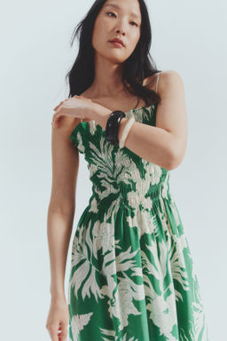 Vestido de tirantes con cuerpo nido de abeja - H&m фото 5