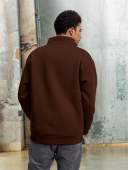 Толстовка мужская с зип-воротником "Samara" коричневый