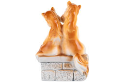 Фигурка декоративная 7*5*11 см Лошади-влюбленная пара коричневая с золотом, фарфор - Elan gallery фото 6