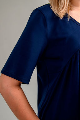 Арт. 9173 Пижама с брюками 50-60 (6 шт) Цвет:верх темно-синий, низ сине-белый