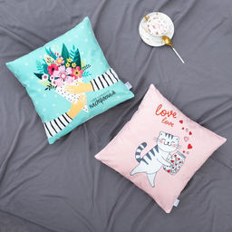 Наволочка декоративная Этель Цветочное настроение 40х40 см, 100% п/э, велюр  фото 2