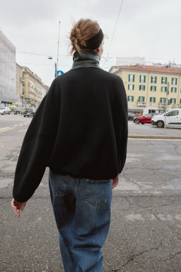 BALLOON BOMBER JACKET WITH CONTRAST WOOL COLLAR - Zara фото 8