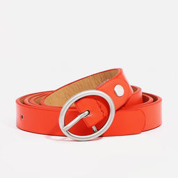 Ремень женский, ширина 2 см, винт, пряжка металл, цвет красный