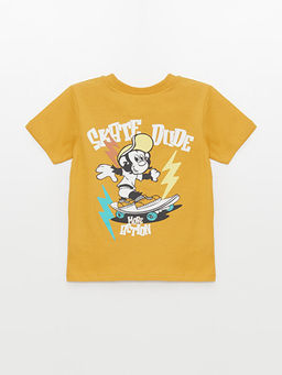 Bisiklet Yaka K?sa Kollu Nostaljik Maymun Bask?l? Erkek Bebek Ti??rt - Waikiki фото 2