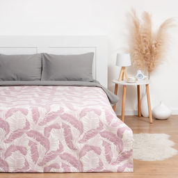 Покрывало хлопковое Этель Перья 180х2405 см, цвет фиолетовый, 100%хлопок, 300гр/м2  фото 2