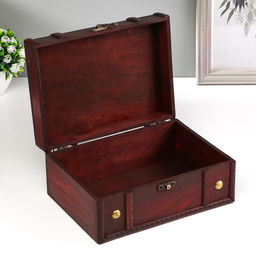 Шкатулка для украшений «Сундучок. Средневековье», дерево, с клёпками, 9.5×22×15.5 см