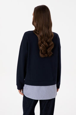Kad_n Lacivert G_mlek Detayl_ Bisiklet Yaka Sweatshirt - U.s. polo assn фото 5