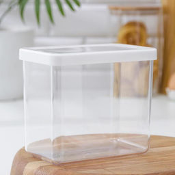 Ёмкость для хранения сыпучих продуктов IDEA «Степ», 1.7 л, 16×10×14 см, пластик, крышка белая