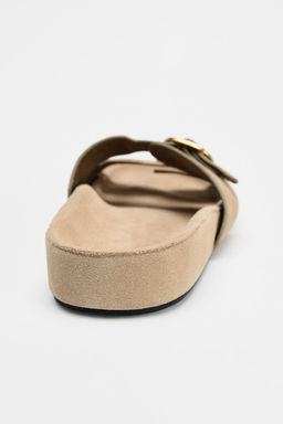 SPLIT SUEDE BUCKLE SANDALS - Zara фото 5