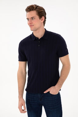 Erkek Slim Fit Polo Yaka Lacivert Triko Ti__rt Sepette S_rpriz _ndirim - U.s. polo assn фото 3