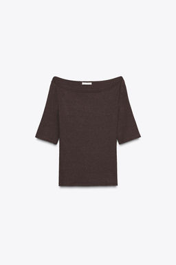 BOAT NECK T-SHIRT - Zara фото 4