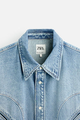 DENIM SHIRT WITH POCKETS - Zara фото 8