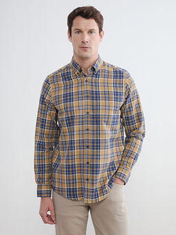 Regular Fit Ekose Desenli Gabardin Erkek G?mlek