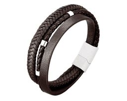 Браслет из кожи и стали, ALB130