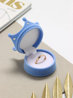 Футляр под серьги, кулон, кольцо Корона, бархатный, 5.5?5.5?4.5 см, голубой