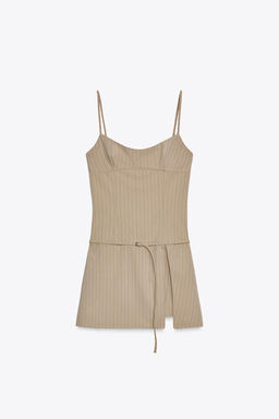 STRIPED PLAYSUIT WITH BELT - Zara фото 6